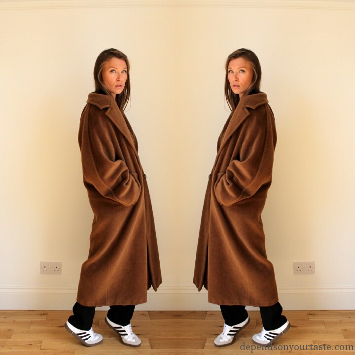 max mara tabaco coat , max mara classic coat , adidas isabel marant, trend whit trainers , fresch look, update your wordrobe, trend winter 2014, 2015, stylist london ,styling by wioletta walas, depends on your taste, kim kardashian maxmara coat, camel coat .