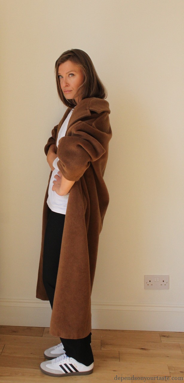 max mara tabaco coat , max mara classic coat , adidas isabel marant, trend whit trainers , fresch look, update your wordrobe, trend winter 2014, 2015, stylist london ,styling by wioletta walas, depends on your taste, kim kardashian maxmara coat, camel coat .